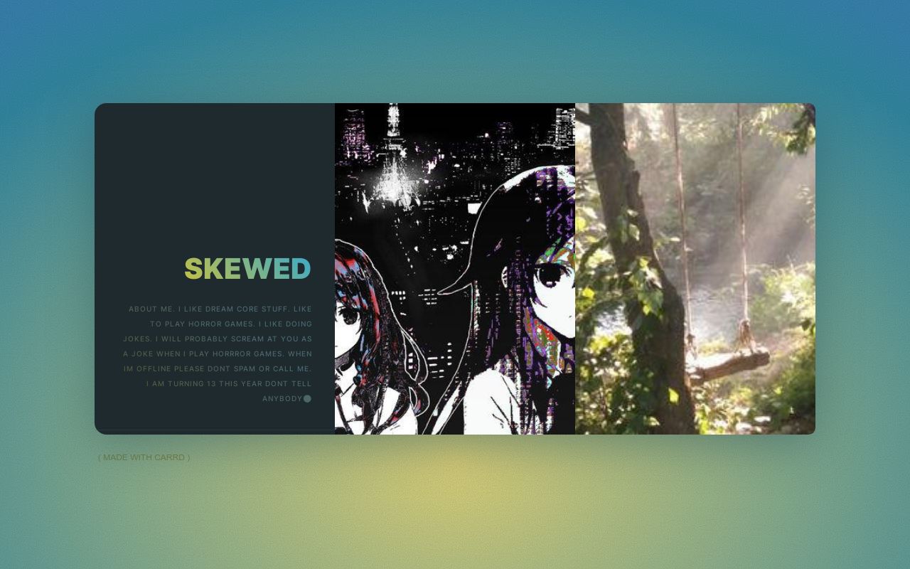 Carrd profile picture for @skewed